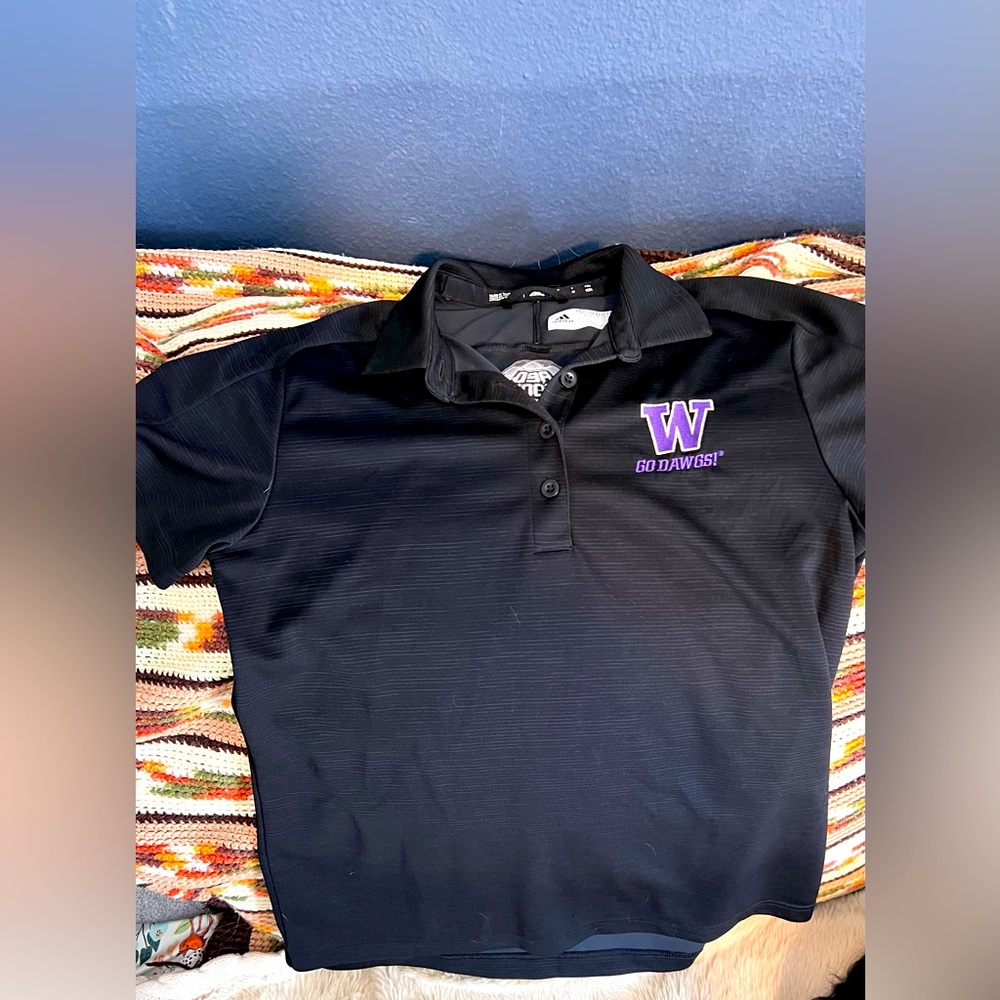 Adidas University of Washington Golf Shirt Size M